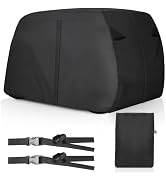 SaolGllS Golf Cart Cover 4 Passenger Heavy Duty, 420D Waterproof Golf Cart Covers Extended Roof C...