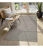 Collive Modern Jute Rug, 3x5 Nature/Geometric Rugs for Entryway Washable Indoor Outdoor Rugs