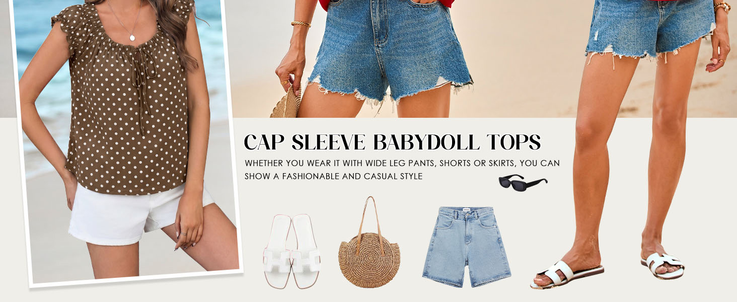cap sleeve babydoll tops