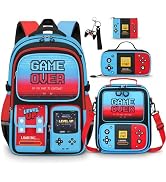 SZWNHS Boys Backpack with Lunch Box Set, 4 PCS Camo School Bookbag for Boys, Red Camo Elementary ...