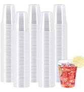 SIUQ 600 Pack 9 oz Plastic Cups, Clear Disposable Cups, Hot/Cold Party Drinking Cups, PP Clear Pl...