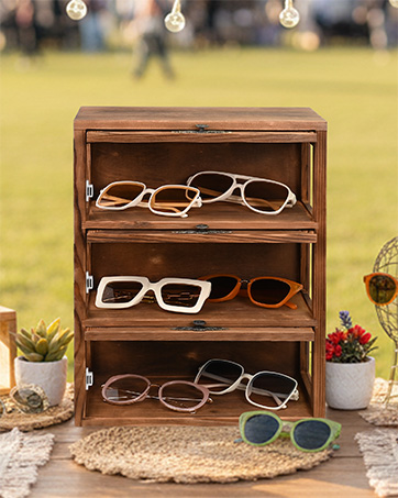 Ikee Design Large 6 Slot Eyewear Storage Organizer Box Display Case Holder, Durable Eye Glasses S...