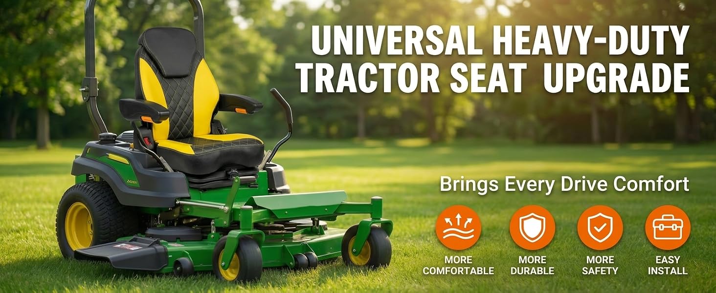 yellow mower seat