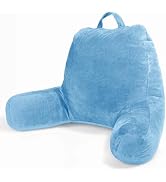 Sasttie Reading Pillow, Velvet Back Pillow for Bed Sitting Up, Adult Back-Rest Support Cushion wi...