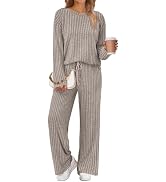 LILLUSORY Women's 2 Piece Matching Lounge Sets 2026 Trendy Fall Outfits | Long Sleeve Henley Top ...