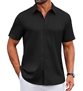 COOFANDY Mens Button Down Shirts Short Sleeve Untucked Dress Shirt Wrinkle Free Stretch Casual Su...