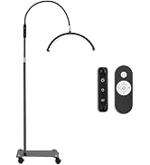 Mznoo Lash Light for Eyelash Tech with Wheels, Half Moon Light for Lash Extensions, Nail Tech, Ta...
