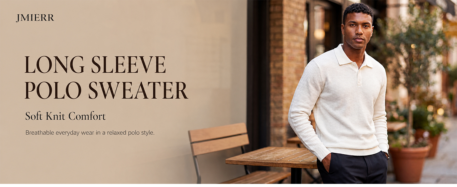 JMIERR Mens Waffle Knit Sweaters
