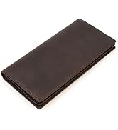 Yevabo Vintage Full Grain Genuine Leather Long Wallet, Dragon Embossed Large Capacity Clutch Wall...