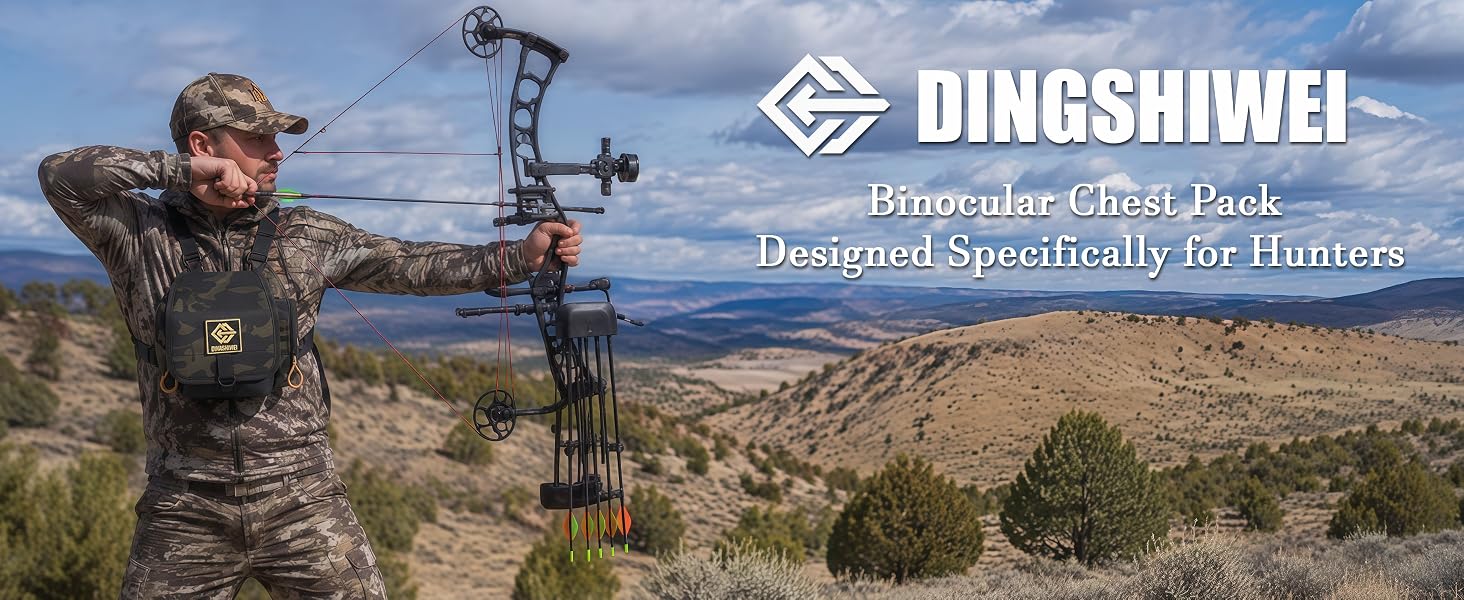 DINGSHIWEI Binocular Chest Pack Camo Hunting Harness with Rangefinder Pouch