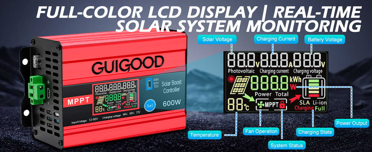 boost mppt solar charge controller 30a 48v 60v 72v golf cart for 1200w charger lifepo4