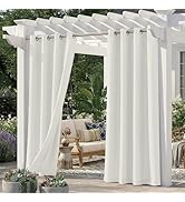 Sunshelf Set of 6 Outdoor Curtains for Patio Waterproof, Grommet Privacy Panels for Porch, Pergol...