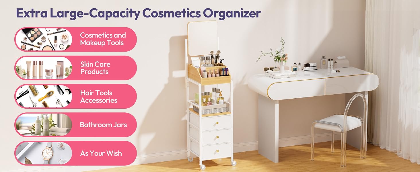 organizer cart makeup drawers makeup cart organizer vanity cart makeup storage cabinet