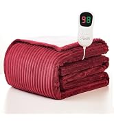 Homemate Heated Blanket Electric Throw - 50"x60" Heating Blanket Throw 1/2/4/6/8 Hours Auto-Off 1...