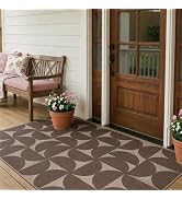 Lahome Neutral Geometric Green Easy Jute Rug, 3x5 Washable Entryway Front Porch Rug, Farmhouse Rh...