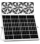 pqins 25W Solar Fan 2 Kit, Solar Powered Exhaust or Intake Fan for Greenhouse Air Circulation and...