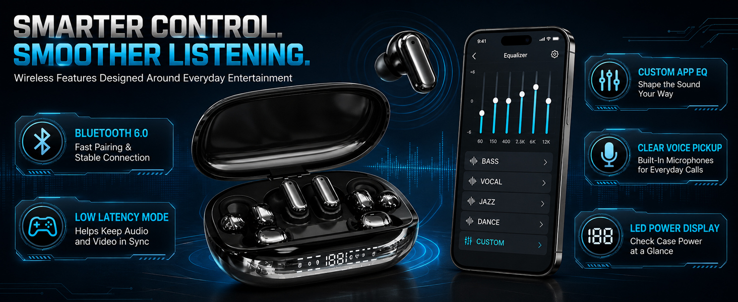 3-in-1 Bluetooth Wireless Earbuds