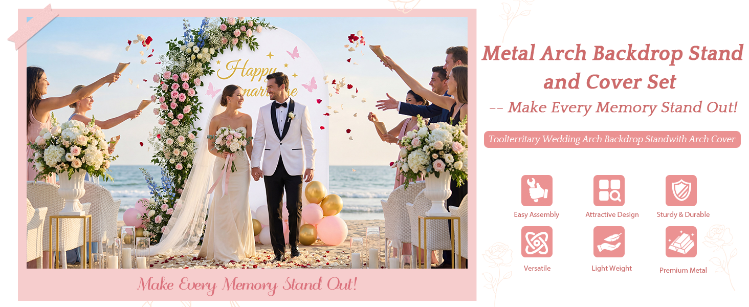 metal arch backdrop stand and cover set