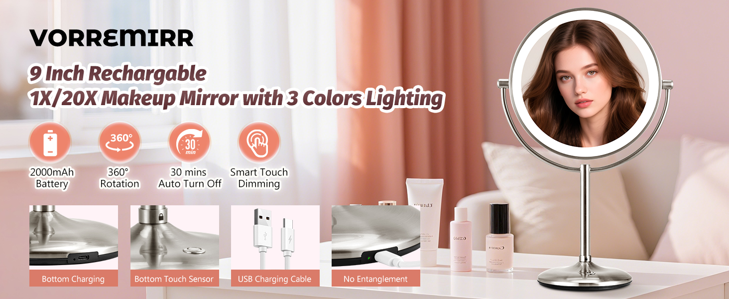 lighted makeup mirror