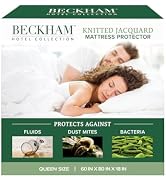 Beckham Hotel Collection Mattress Protector — Hotel-Grade Cotton Blend, Silent Waterproof Protect...