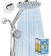 MakeFit Dual Handheld Shower Head Combo, 2-in-1 Rain Shower Heads System 8 Inch Rainfall Shower H...