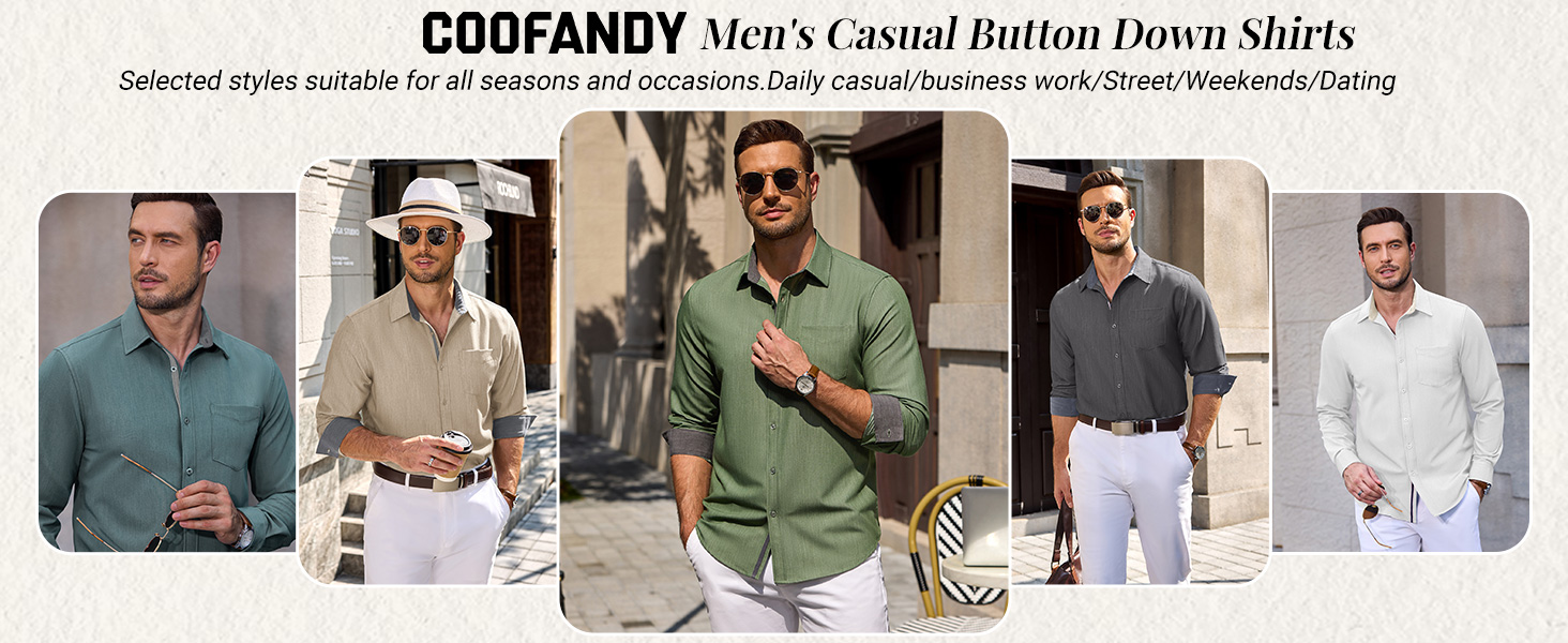 mens button down shirt long sleeve casual dress shirt with pocket