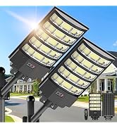 OKPRO Solar Street Lights Outdoor,10000W Solar Lights Outdoor Waterproof with Motion Sensor, IP66...