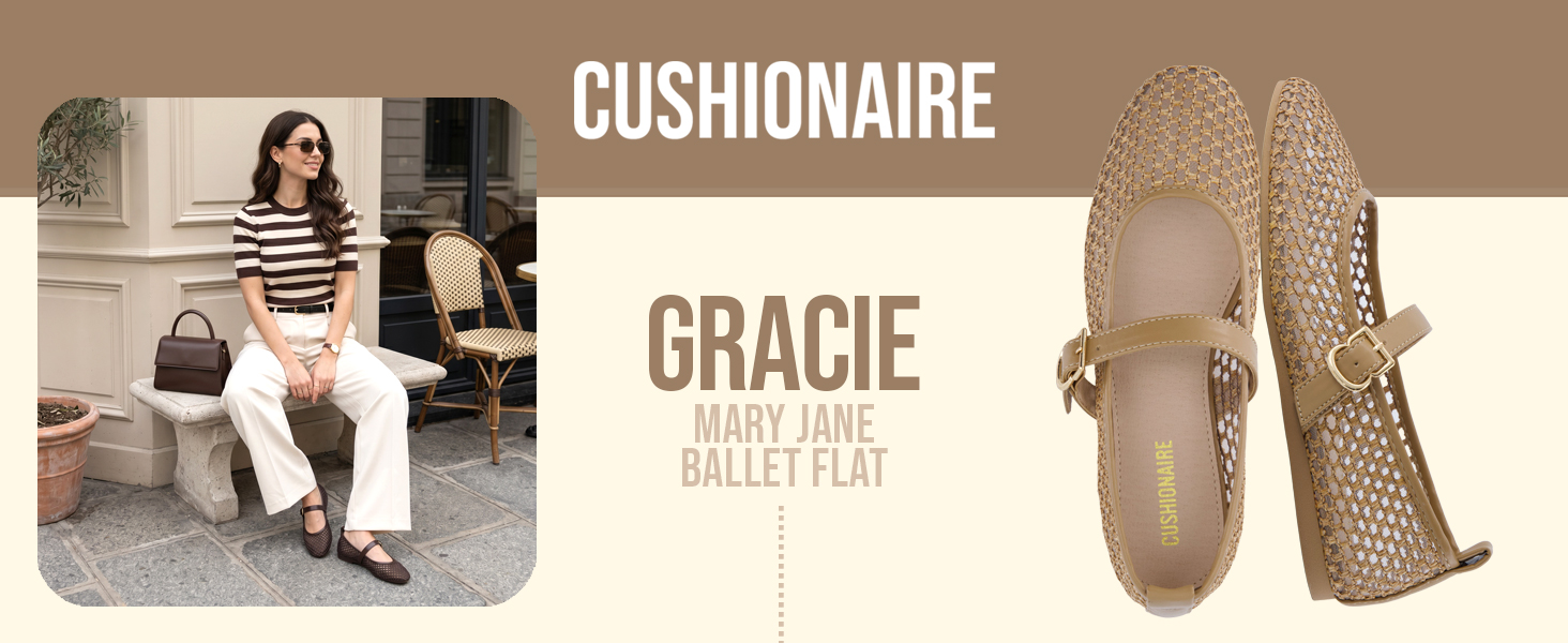 gracie, cushionaire, mary jane ballet flat, lifestyle