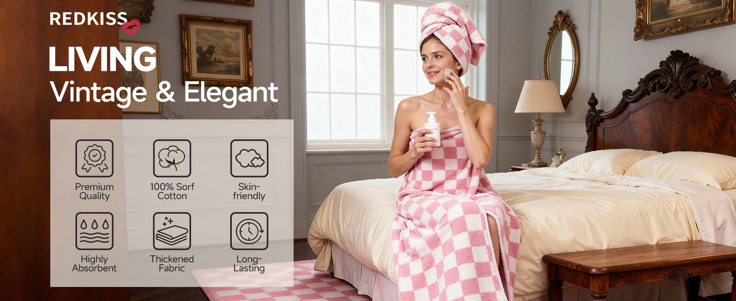 checkered towels for bathroom