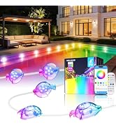 Pool Lights for Inground Pool, RGB+IC Smart Pool Lights with Remote/App Control, 16 Million Color...