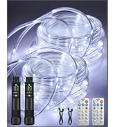 Rechargeable Rope Lights, 79FT 240LED Outdoor Waterproof String Lights with 1200mah Portable Rech...