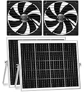 pqins 5 Inch Solar Powered Fan, Solar Exhaust Intake Fan Kit, IPX7 Waterproof Dual Fans with 13Ft...