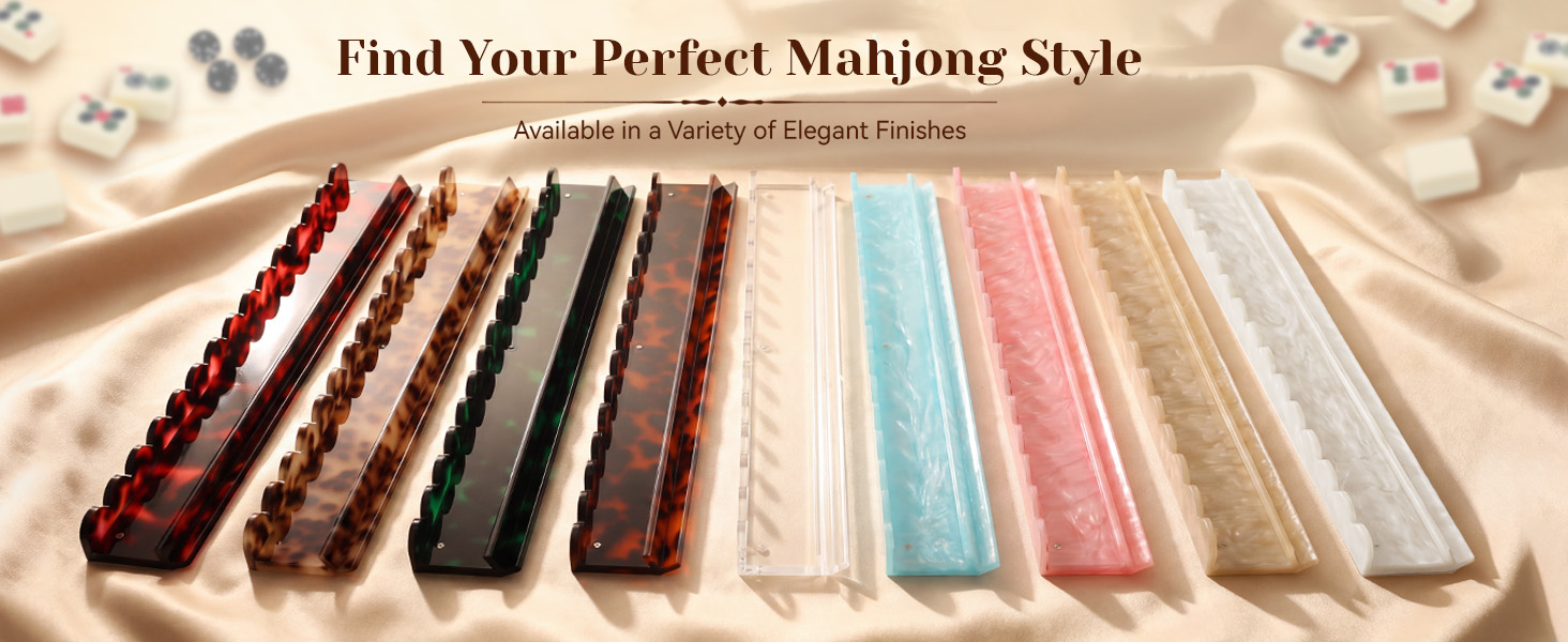 20 inch Red Tortoise mahjong racks with magnetic pushers acrylic mahjong racks set of 4