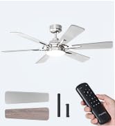 Passky Ceiling Fans with Lights, 52 inch Black Ceiling Fan with Light and Remote Control, Reversi...