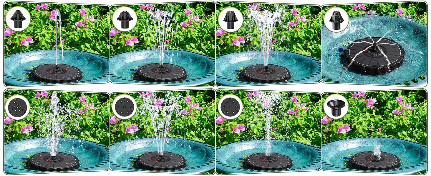 solar powered water fountain outdoor