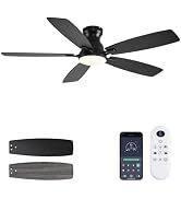 JSAITEE 52 Inch Smart Ceiling Fan with Lights, Remote & App Control, DC Reversible Motor, 6 Speed...
