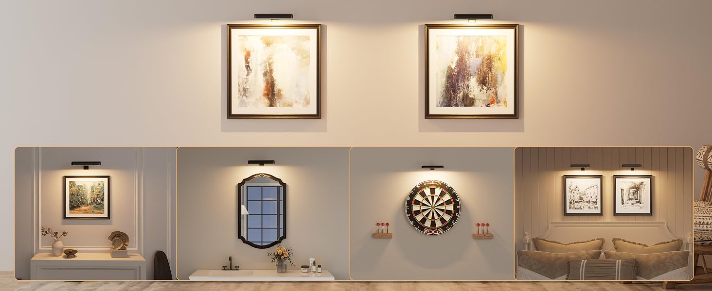 VOLISUN wireless picture light for wall artwork seamlessly illuminates diverse spaces and objects.