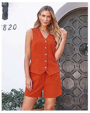 PRETTYGARDEN Women's 2 Piece Sets Summer 2026 Work Clothes Sleeveless Blazer Vest Pants Suits Spr...