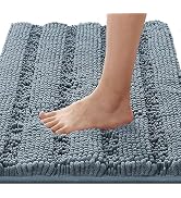 H.VERSAILTEX Navy Blue Bath Rug, Bath Mat Non Slip Bath Mats for Bathroom Floor, Bathroom Rug Ext...
