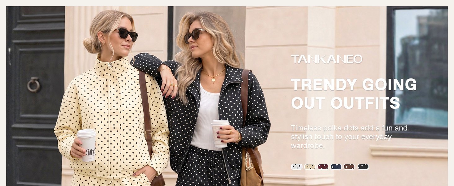 womens polka dot going out outfits