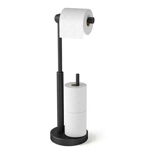 Matte Black | Free Standing Stainless Steel Design with Open-Ring Arm for Easy Roll Replaceme