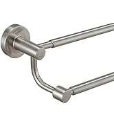 BESy 24 Inch Brushed Nickel Towel Racks, Bathroom Towel Shelf with Foldable Towel Bar Holder and ...