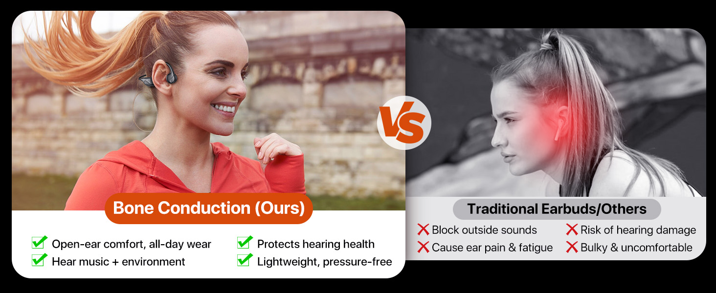 open ear bone conduction headphones open-ear