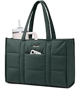 LOVEVOOK Laptop Bag for Women, 15.6 Inch Puffer Work Tote Bag, Lightweight | Quilted, Large Compu...
