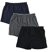 Y's factory Men’s Knit Boxer Shorts Soft Cotton Underwear, Front Fly, Multi-Pack (3, 4, 6 Pack), ...