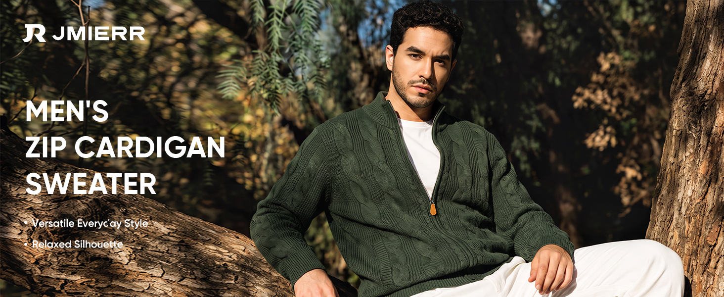 Men’s zip cardigan sweater