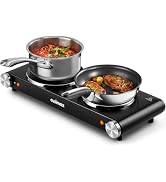 CUSIMAX Electric Hot Plate for Cooking Portable Single Burner 1500W Cast Iron hot plates Heat-up ...