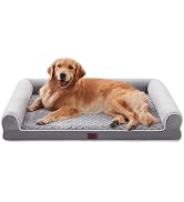 Warmrest XL Orthopedic Dog Beds for Large Dogs, Waterproof Egg-Crate Foam Pet Couch Bed with Soft...
