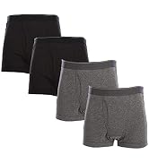 Y's factory Men’s Boxer Briefs – 4 Pack Cotton Blend Underwear, Front Open Fly, Big & Tall Sizes ...
