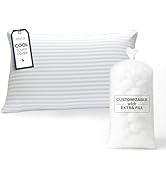 Beckham Hotel Collection Shredded Memory Foam Pillow 2-Pack Queen | Adjustable Fill Cooling Bed P...